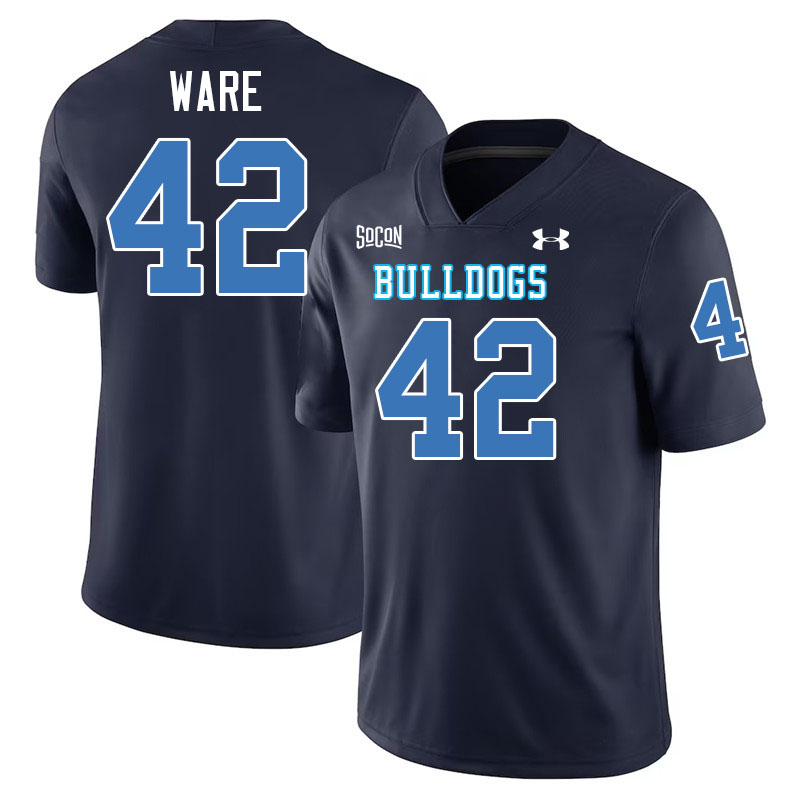 The Citadel Bulldogs #42 Darryle Ware College Football Jerseys,Uniforms-Navy